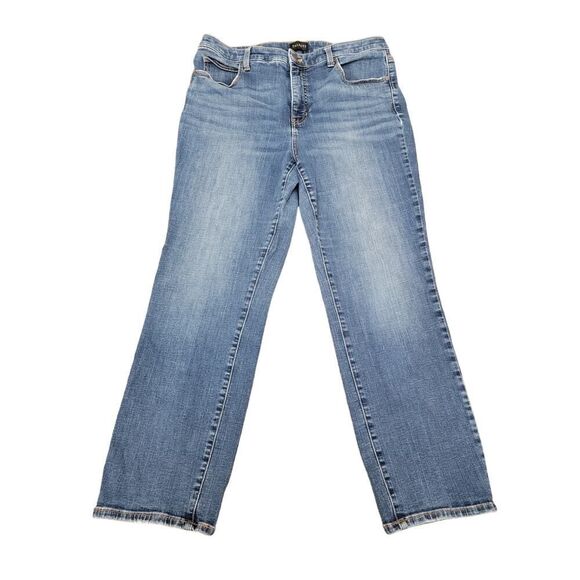 Talbot Classic Straight Leg Jean Dark Wash Denim Stretchy Comfy Size 14P - Picture 1 of 8